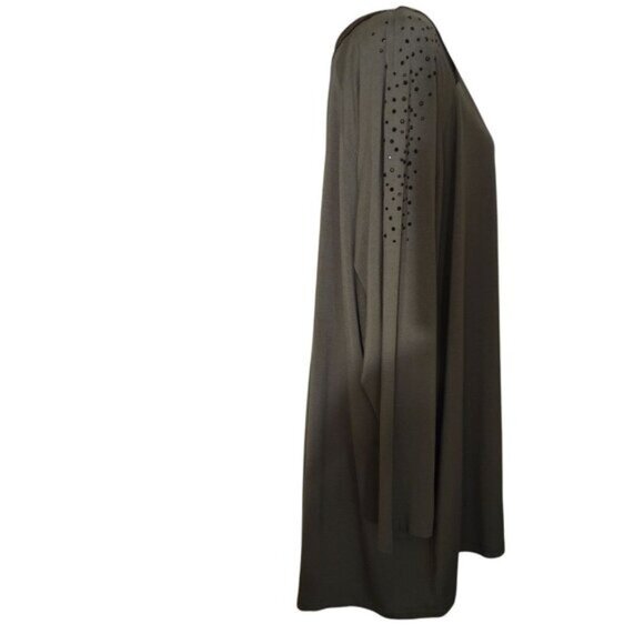 BELLE-KIM GAVEL Tunic W/Faux Leather Trim/Embellished Sleeves TOP-SIZE: 3XL-NWT - Picture 2 of 12